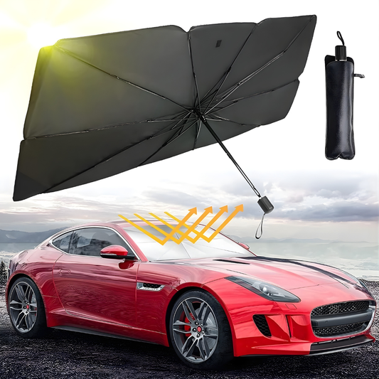 Car Windshield Sun Shade Umbrella – Foldable UV & Heat Protector (Black)